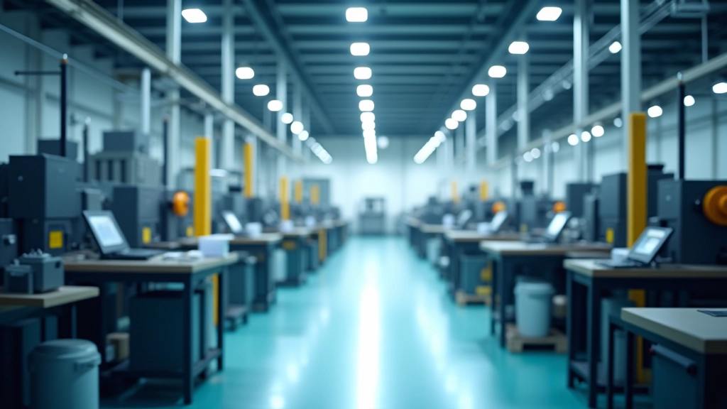 Moderne Fabrikanlage mit Produktionsmaschinen und technischer Ausrüstung in Deutschland