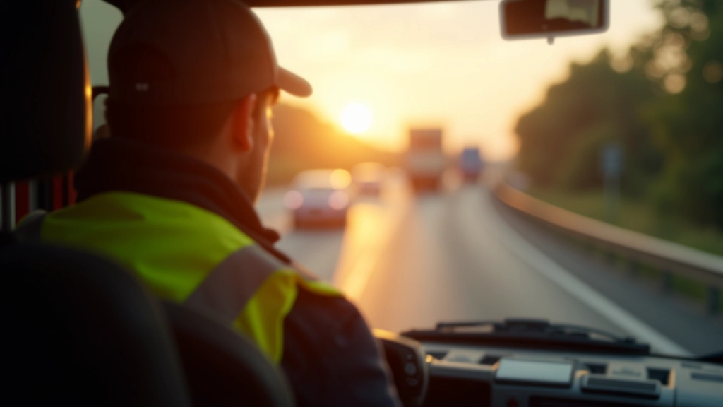 Schwerlaster auf Autobahn mit Frachtcontainern, Lkw-Transport und Logistikverkehr in Bewegung